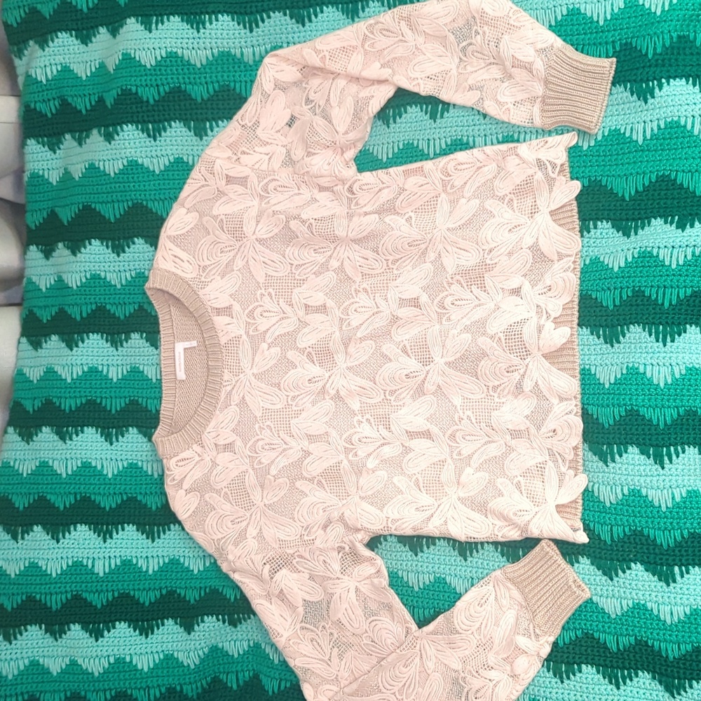 See by Chloé pale pink floral sweater
